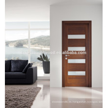 puerta del baño, puertas de madera del baño interior de madera de Galss, diseño de la puerta del cuarto de baño